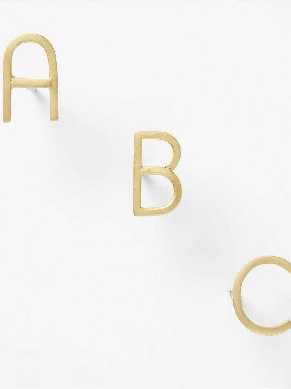 Anthropologie Monogram Nails - HELLO (set of five) - bronze gold finish